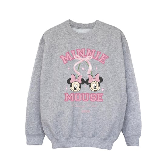 Disney Girls Cherry Club Minnie Mouse Sweatshirt (Sport Grey) - Image 2