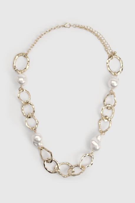 Pearl Abstract Link Necklace - Image 3