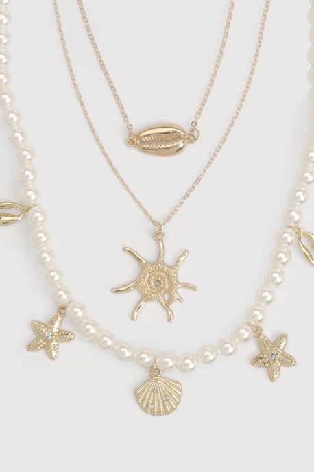 Pearl & Starfish Detail Necklaces 3 Pack - Image 2