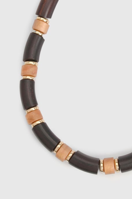 Wooden Beaded Statement Necklace - Image 2