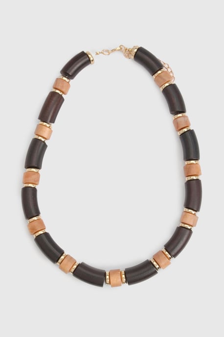 Wooden Beaded Statement Necklace - Image 3