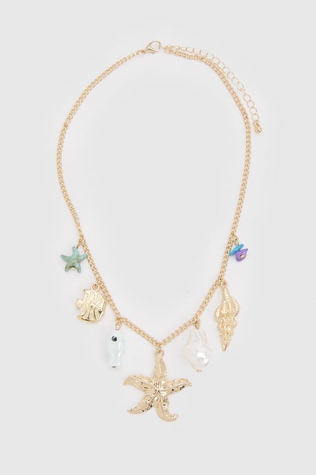 Statement Ocean Detail Charm Necklace - Image 2