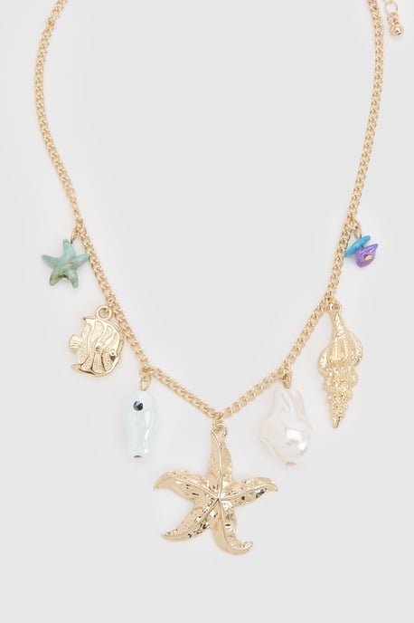 Statement Ocean Detail Charm Necklace - Image 3