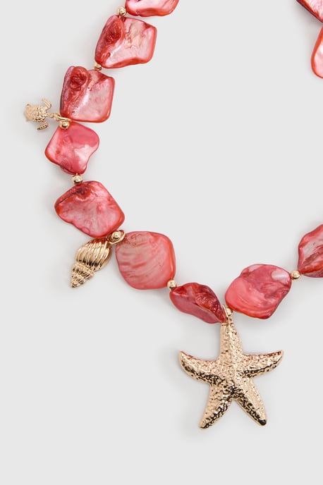 Shell Starfish Statement Charm Necklace - Image 2