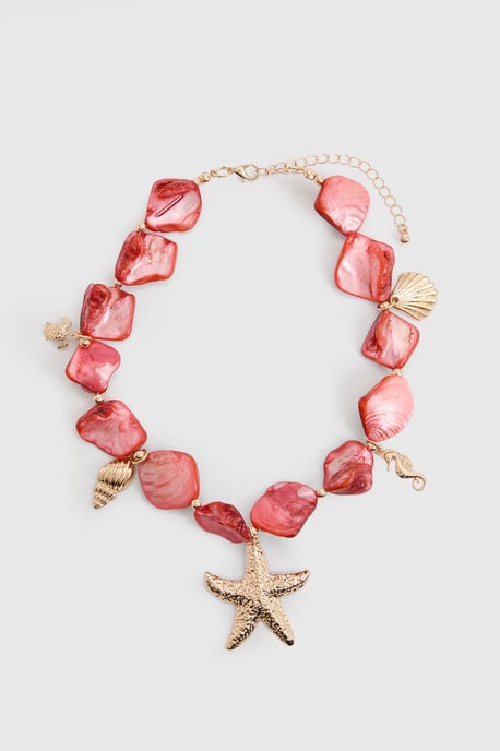 Shell Starfish Statement Charm Necklace - Image 3