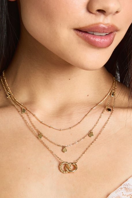 Gold Stacking Layered Necklace - Image 1