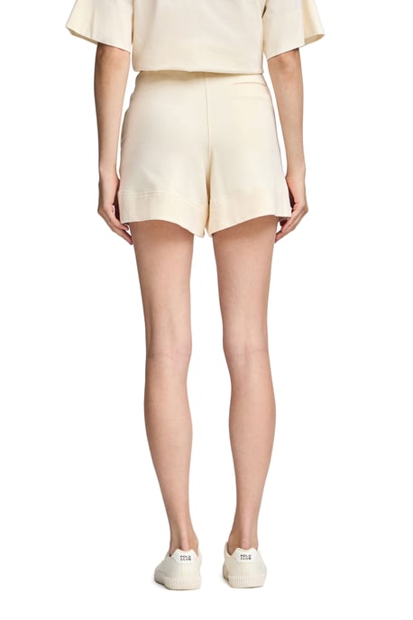 Gebroken witte katoenen short met geborduurd logo - Image 4