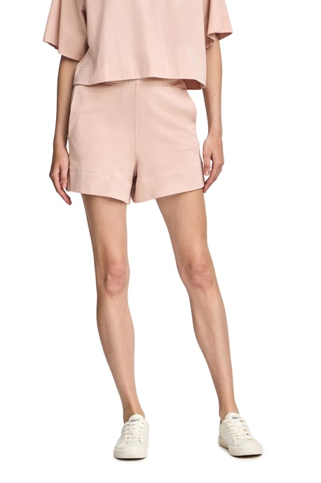 Poederroze katoenen short met geborduurd logo - Image 2