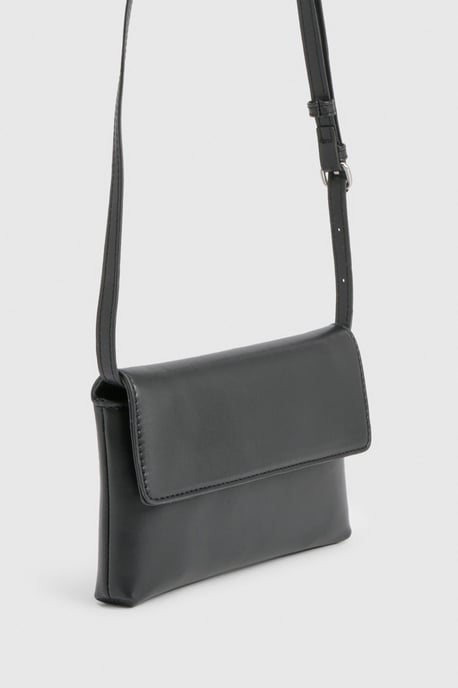 Flap Detail Cross Body Bag With Detachable Strap - Image 3
