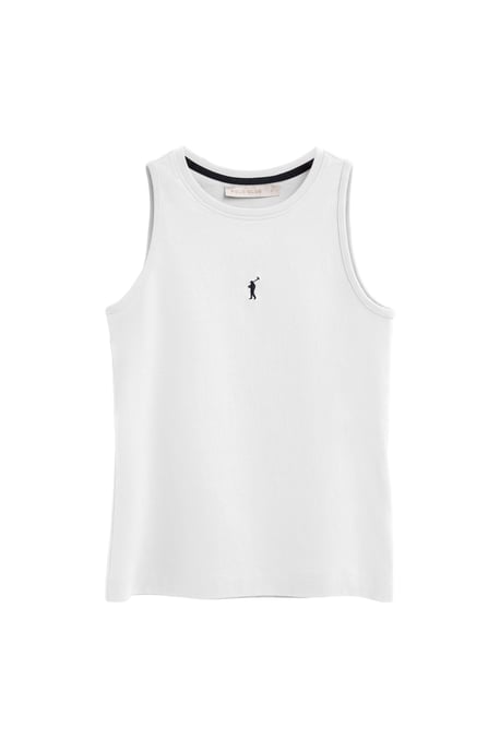 Pack van twee T-shirts zonder mouwen voor dames in zwart en wit met slim fit en geborduurd Rigby Go-logo - Image 2