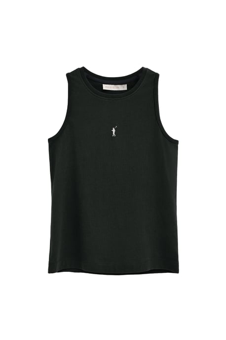 Pack van twee T-shirts zonder mouwen voor dames in zwart en wit met slim fit en geborduurd Rigby Go-logo - Image 3