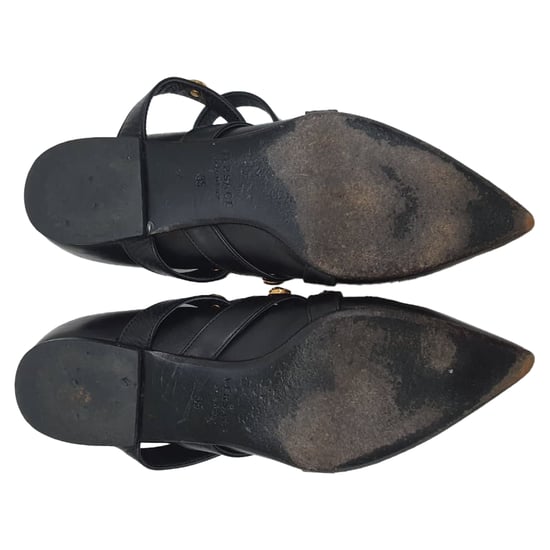 Versace Tribute Logo Ballerina Flats in Black Leather - Image 6