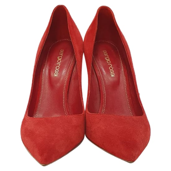 Sergio Rossi Pointed Toe Pumps in Red Suede - Image 2