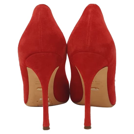 Sergio Rossi Pointed Toe Pumps in Red Suede - Image 3