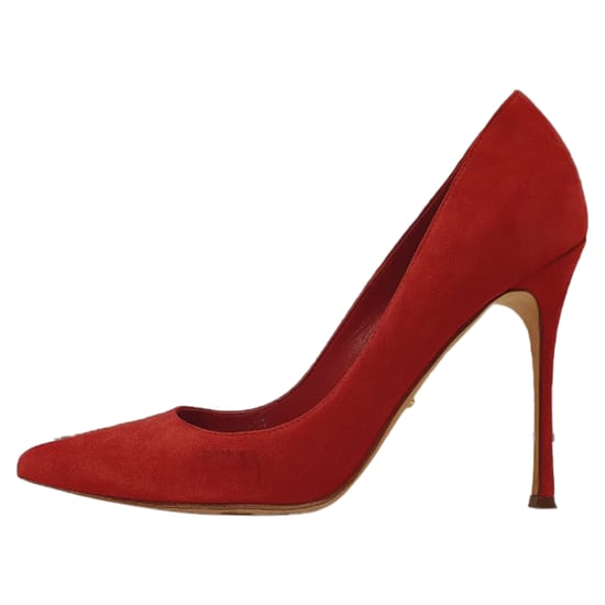 Sergio Rossi Pointed Toe Pumps in Red Suede - Image 4