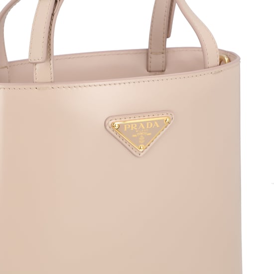 Prada Triangle Logo leren handtas voor dames in beige - Image 5
