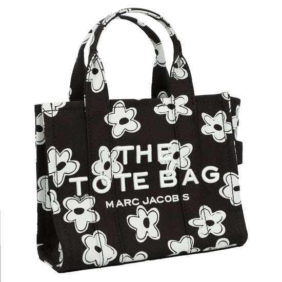 Marc Jacobs zwarte handtas "The Small Tote Bag" met bloemenprint en geborduurd logo, gemaakt van katoen, voor dames. - Image 2