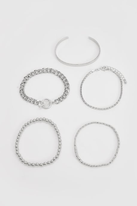 Silver Stacking Bracelets 5 Pack - Image 3