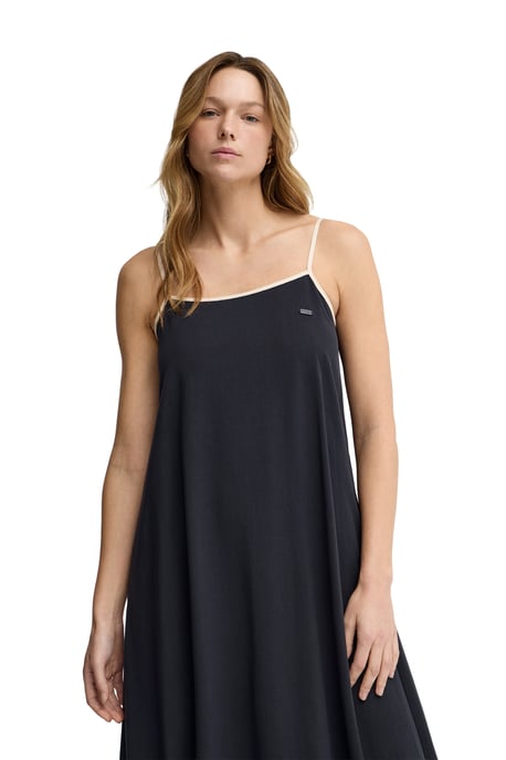 Marineblauwe jurk met bandjes, loose fit en Polo Clud-logo - Image 2