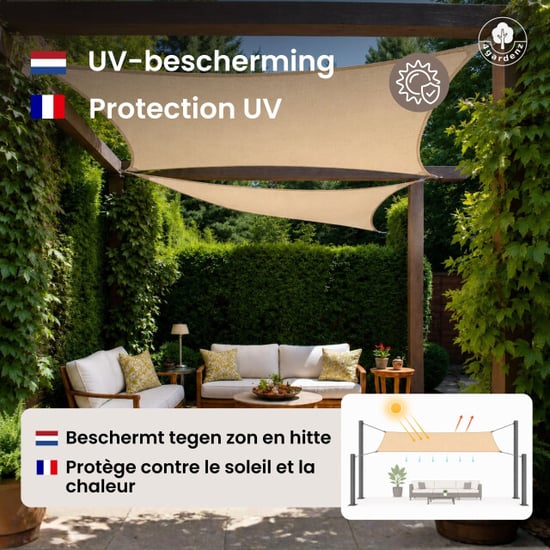 4gardenz Schaduwdoek waterdoorlatend rechthoek 2,5x3 mtr - - Image 4