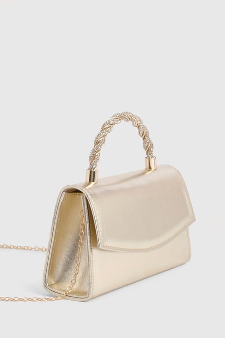 Gold Embellished Twist Handle Grab Bag - Image 3