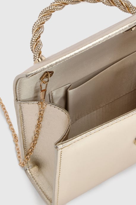 Gold Embellished Twist Handle Grab Bag - Image 4