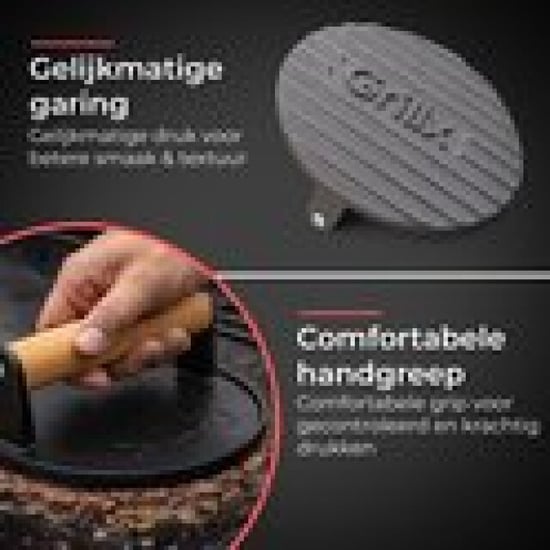 GrillX Smashburgerpers 17,5 centimeter diameter gietijzer smash burger - - Image 5