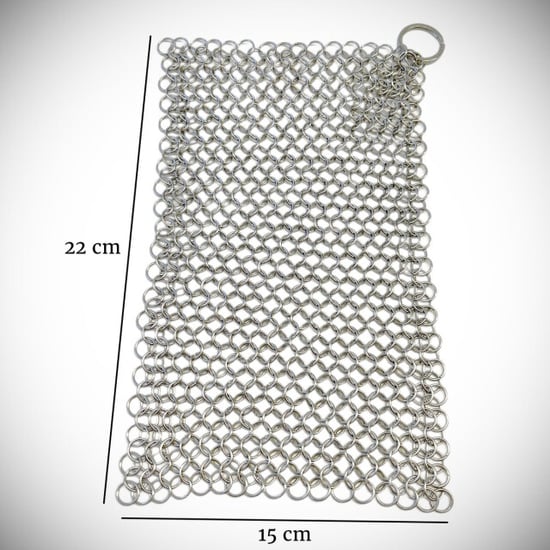 GrillX Chain mail scrubber 22 x 15 cm rvs schrubmatje staalspons voor - Image 3