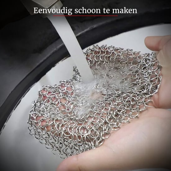 GrillX Chain mail scrubber 22 x 15 cm rvs schrubmatje staalspons voor - Image 6