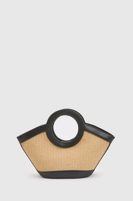 Contrast Raffia Grab Bag - Image 2