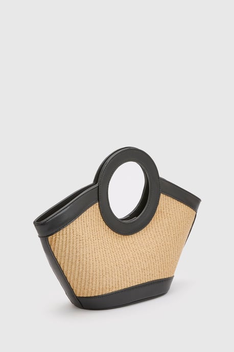 Contrast Raffia Grab Bag - Image 3