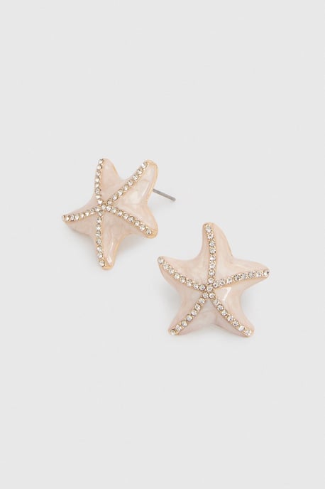 Enamel Starfish Stud Earrings - Image 3