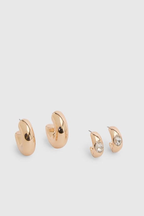 Chunky Hoop Earrings 2 Pack - Image 1