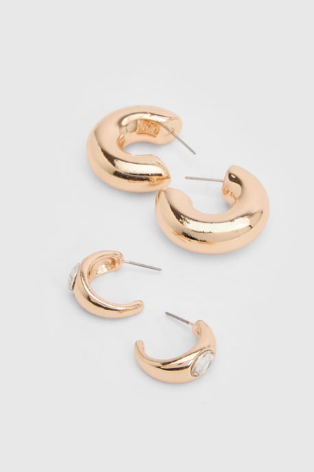 Chunky Hoop Earrings 2 Pack - Image 3