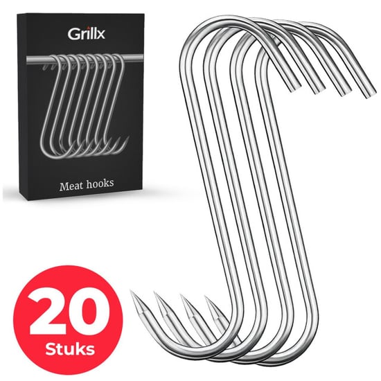GrillX Vleeshaken 20 stuks rookhaak ophanghaken s haken vleeshaak - Image 1