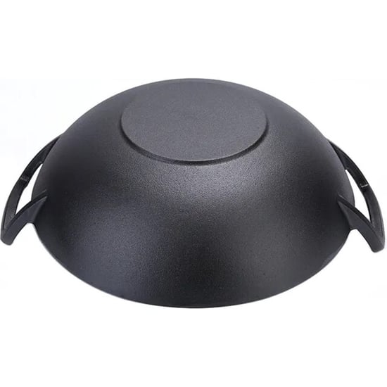 GrillX Wokpan gietijzer met houten deksel Ø 36cm gietijzeren wadjan bbq - Image 3