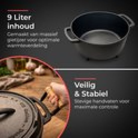 GrillX Dutch oven 9 liter inclusief opberghoes unieke handvaten luxe - Image 5