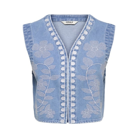 Only Onlnoella emb dnm waistcoat siji blue denim - Image 1