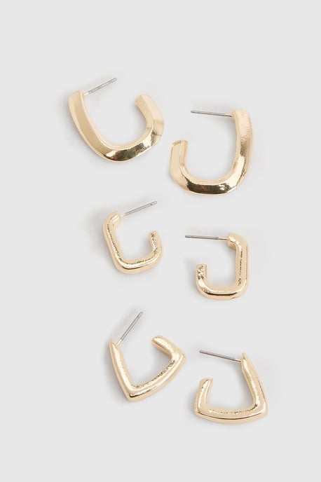 Gold Hoop Earrings 3 Pack - Image 3