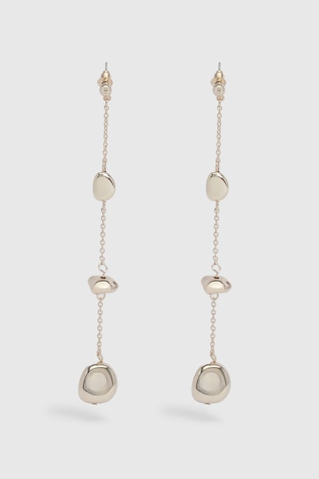 Abstract Stone Detail Drop Earrings - Image 2