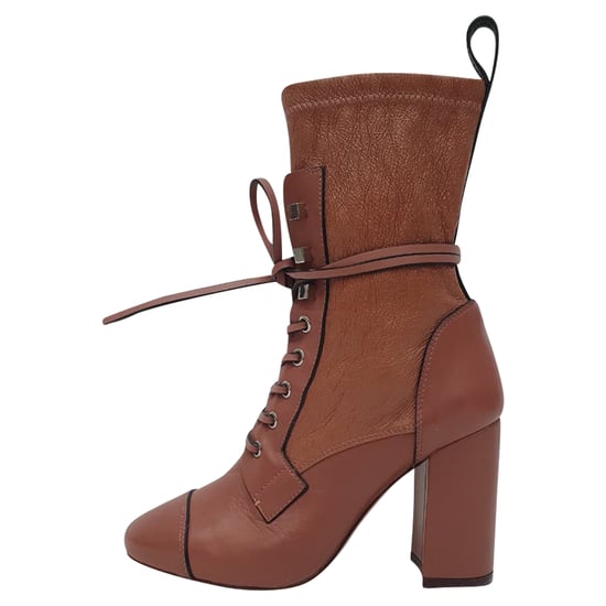 Stuart Weitzman Veruka Lace-Up Ankle Boots in Rose Pink Leather - Image 4