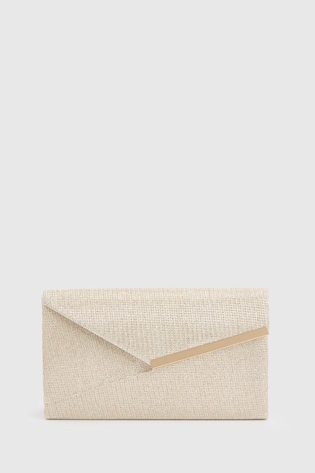 Gold Glitter Envelope Clutch Bag - Image 2