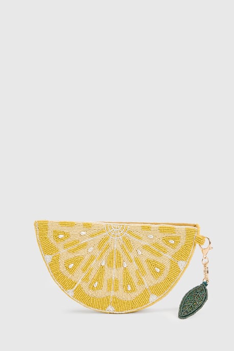 Beaded Lemon Slice Novelty Clutch Bag - Image 2