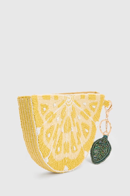 Beaded Lemon Slice Novelty Clutch Bag - Image 3