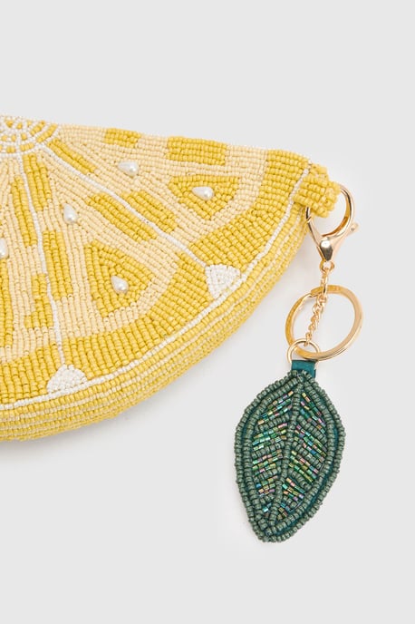 Beaded Lemon Slice Novelty Clutch Bag - Image 4