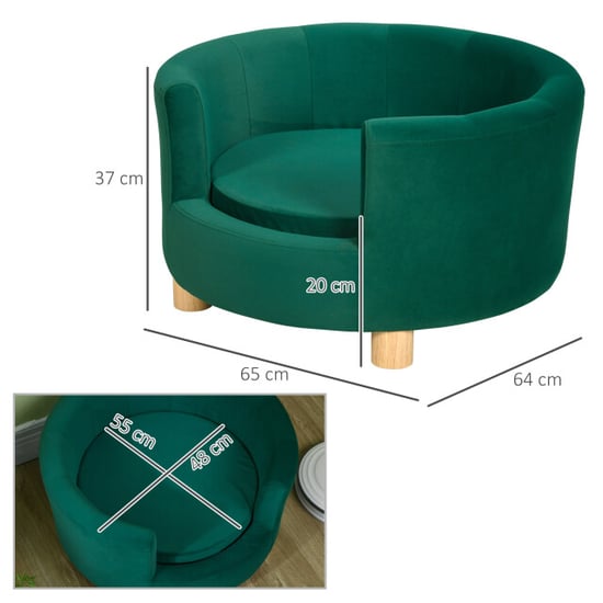 4goodz Katten- en hondenbank met houten poten 64x37 cm - - Image 2