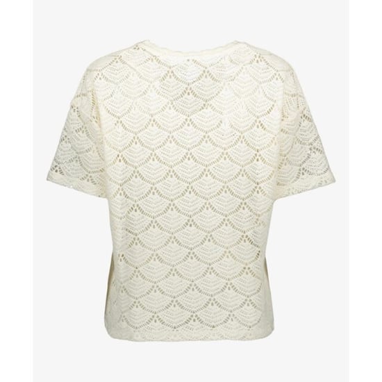 Vila Vibambena o-neck ss crochet toppb ecru - Image 2