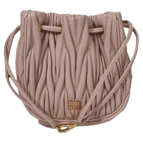 Miu Miu Matelassé Bucket Bag in Pink Leather - Image 1