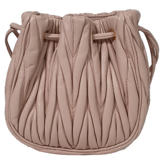 Miu Miu Matelassé Bucket Bag in Pink Leather - Image 3