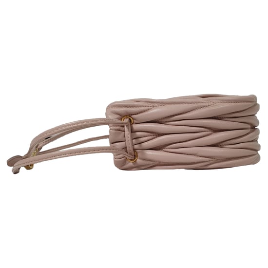 Miu Miu Matelassé Bucket Bag in Pink Leather - Image 4